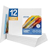 FIXSMITH Canvas Boards for Painting 8x10 Inch, Super Value 12 Pack White Blank Canvas Panels, 100...
