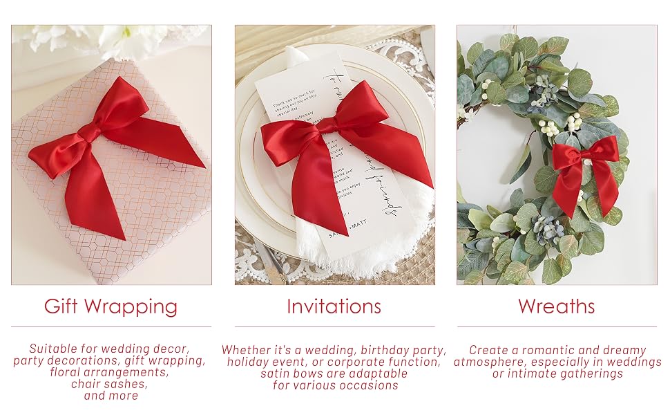 red satin bows