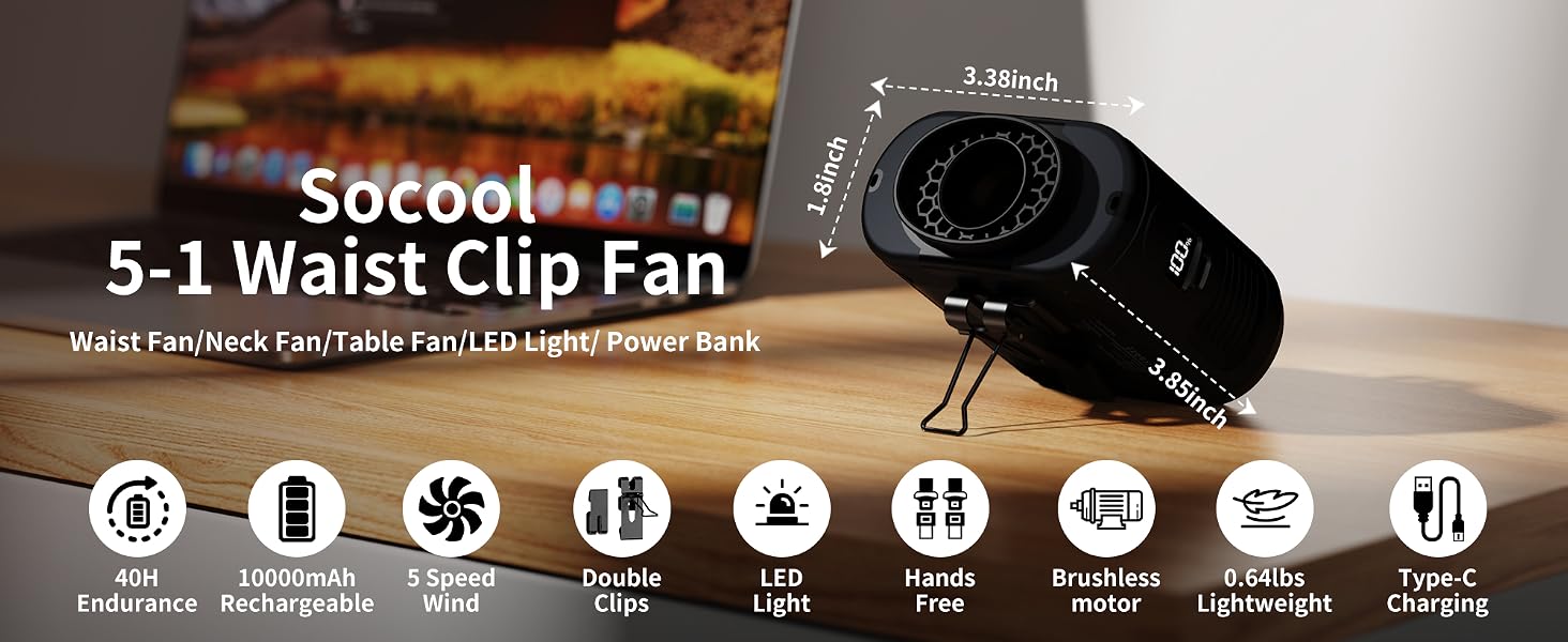 socool Waist Clip Fan