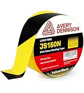 Avery Dennison Black & Yellow Floor Marking Tape, Safety Warning Tape for Caution and Aisle Marki...