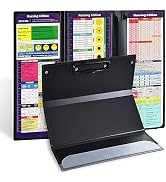 Vuzvuv Nursing Clipboard Foldable,Black Nurse Pocket Clipboard 3 Layers with Nursing Medical Edit...