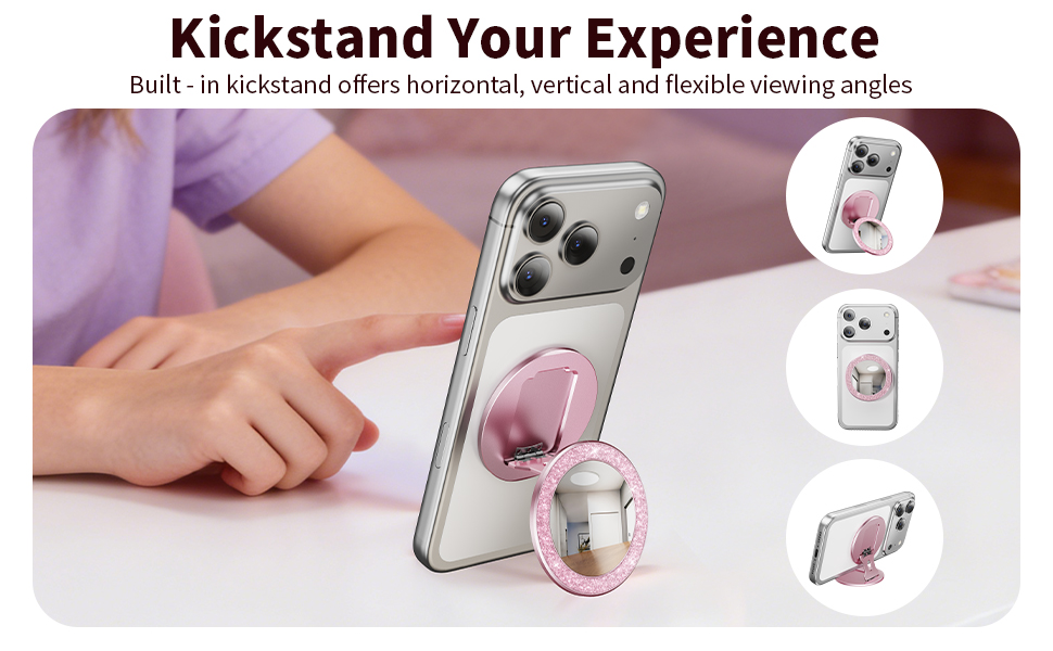 Portable Double-Sided Magnetic Phone Holder with Mirror