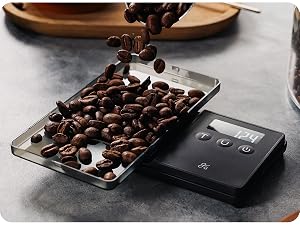 digital espresso scale weighing whole coffee beansperfect for pour-over and precision brewing