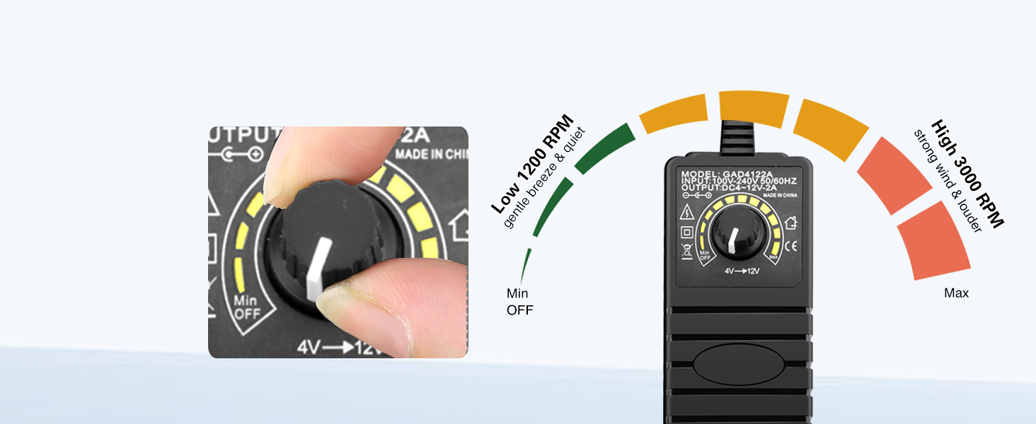 GDSTIME 120mm AC Powered Fan with Variable Speed Controller for Receiver Amplifier DVR Cooling