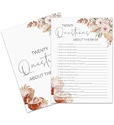 LSJEHTQ Bridal Shower Games Cards, Questions About The Bride Themed Spring Bridal Shower Games fo...