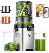 Cold Press Juicer, 6.5" Wide Feed Chute Slow Masticating Juicer Extractor for Whole Fruits & Vege...