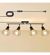 LTBLIGHT 4-Light Plug in Track Lighting with Power Cord, Plug in Ceiling Light with ON/Off Switch...