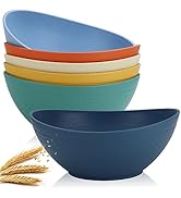 Homienly 60oz Wheat Straw Bowls Set of 6 Salad bowls Large Capacity Soup Bowls Unbreakable Servin...