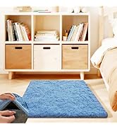 Ehayx Blue Rugs for Bedroom, 3x5 Soft Fluffy Small Area Rug for Living Room, Shag Bedside Carpet ...