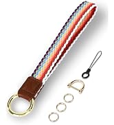 WEESMILE Key Chain, Stretchy Keychain Wristlet, Cute Wrist Lanyard Strap for Car Keys with D Ring...