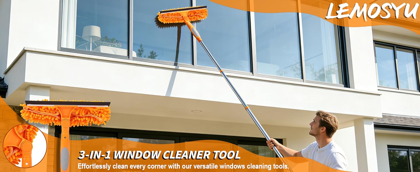 window squeegee with extension pole