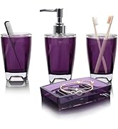 Bathroom Accessories Set Complete, 4 Piece Premium Acrylic Bathroom Accessory Set,Hand Sanitizer ...
