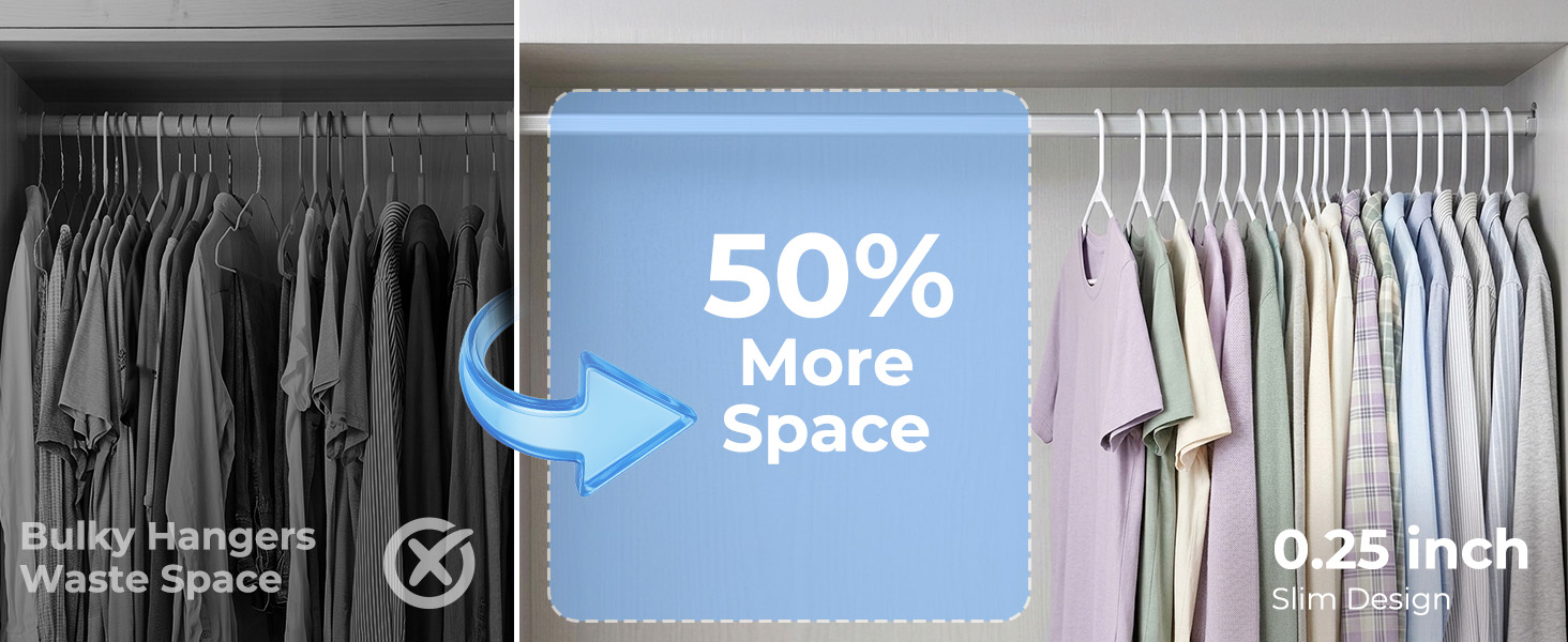 white plastic clothing hangers for space saving