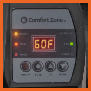 Comfort Zone portable baseboard heater has adjustable temperature settings