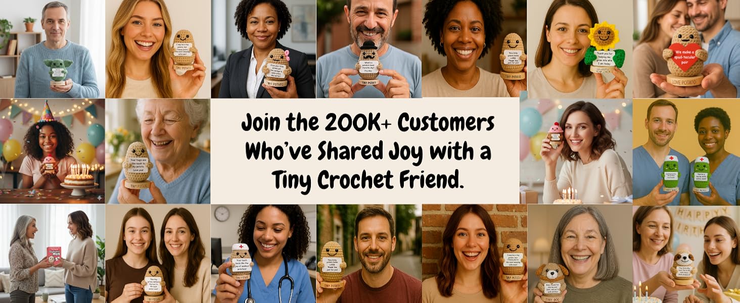 Got you a little something positive crochet animals dolls emotional support potato pickle sunflower
