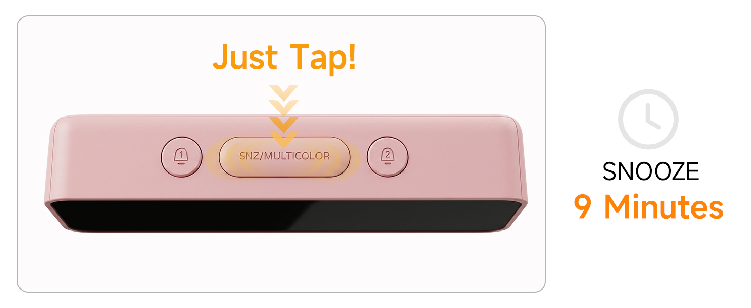easy to use alarm clock with 9 minute snooze large top button simple setup for kids seniors
