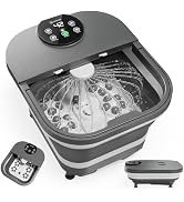 COMFIER Foot Spa Massager with Heat, Automatic Rolling & 180° Water Spray | Collapsible, 35-48°C ...