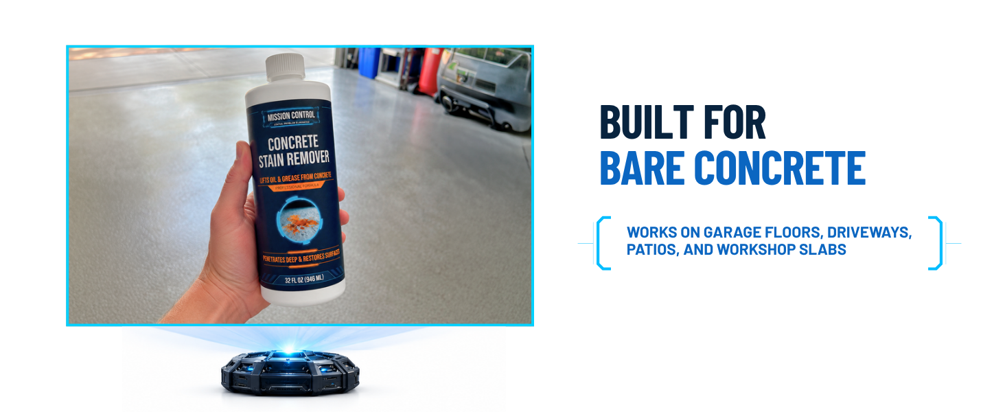 concrete stain remover tackles tough oil and grease stains on porous concrete