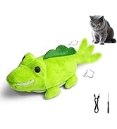 ZeLing HTL Interactive Cat Toys for Indoor Cats – Auto Moving Alligator with 360° Random Movement...