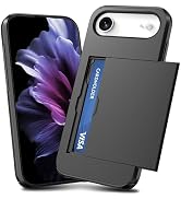 TOPAUX for iPhone Wallet Case Slim Credit Card Holder Slot Slide Cover Back Pocket Compartment Du...
