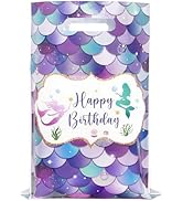 DaiUni 30 PCS Mermaid Birthday Goodie Bags Party Favor Bags Treat Bags with Handles for Kids Girl...