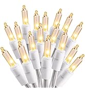 ODEETRONIC Incandescent Christmas Lights, 21.63ft 100 Count Clear Christmas Mini Lights Connectab...