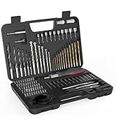 ENERTWIST Drill Bit Set, Drill Bits for Metal, Wood, Masonry-109Pcs Titanium, High Speed Steel Dr...