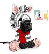 CODGP Crochet Kit for Beginners,11.8in Crochet Animal Kit Zebra,Crochet Starter Kit Gift for Adul...