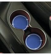 VAGURFO 2 PCS Car Coasters, Senose Bling Car Accessories, Universal 2.75" Anti-Slip Silicone Cup ...