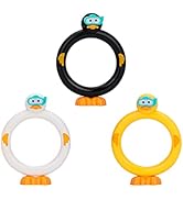 DOADW Diving Pool Toys Underwater Swimming Ring Duck Diving Ring, 3 Pack
