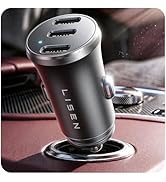 USB C Car Charger, 3-Port 72W Dual USB-C Car Power Adapter PD/QC Fast Charging Cigarette Lighter ...