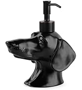 Dachshund Dog Shaped Soap/Lotion/Hand Sanitizer Weiner Ceramic Stainless Steel Pump Dispenser Gif...