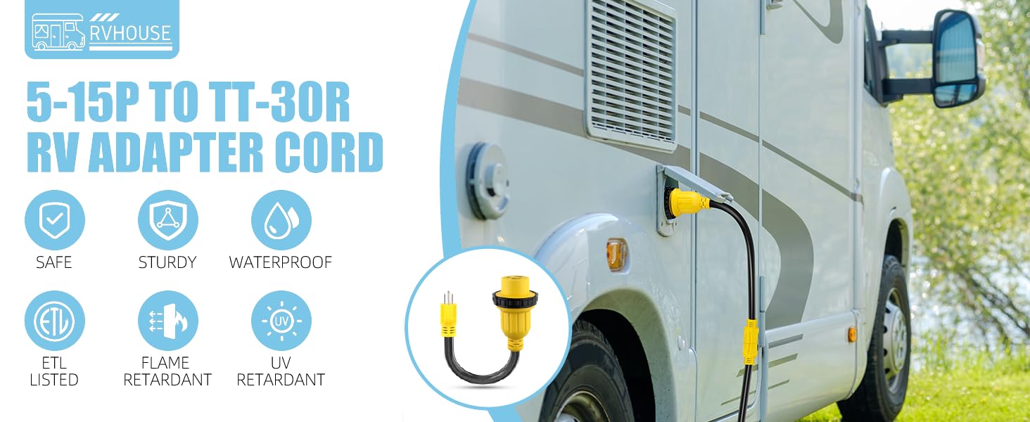 30 Amp to 15 Amp 110V RV Adapter