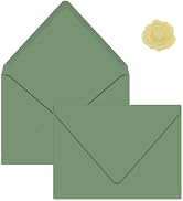 YINUOYOUJIA 100 A2 Invitation Envelopes with stickers (100,Sage green,A2) | Printable Self Seal c...