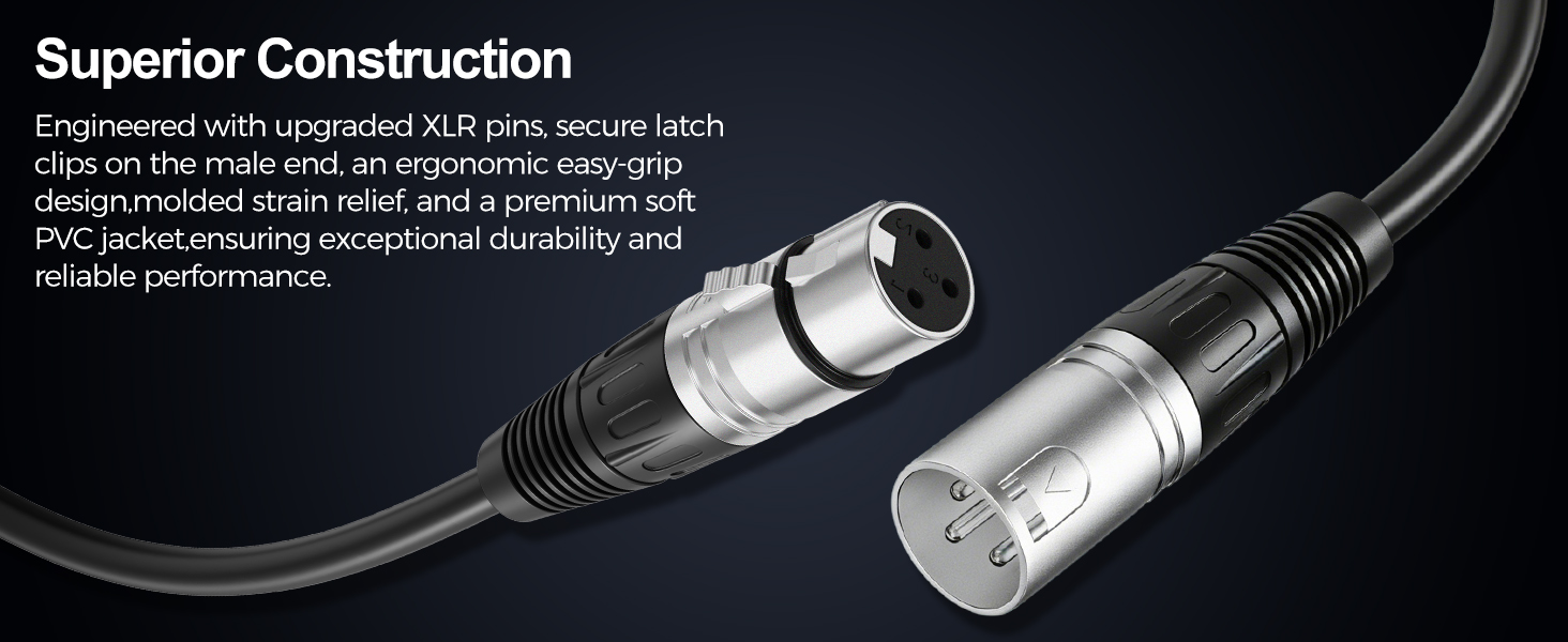 XLR cord, microphone cord, cable XLR, XLR to XLR