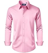Alimens & Gentle Men's Dress Shirt Regular Fit Stretch Stain Shield Long Sleeve Solid Business We...