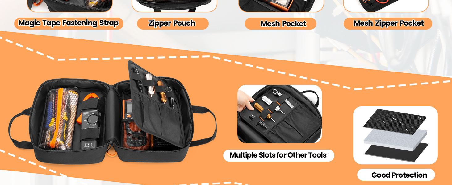 Travel Case Bag for Digital Multimeter, Clamp Meter and More
