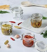 Bormioli Rocco Glass Fido Jars - Hermetic Sealed Hinged Airtight Lid for Fermenting, Pantry, Kitc...