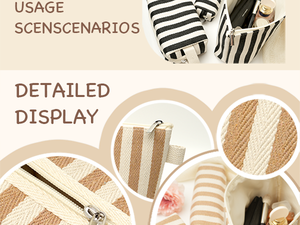 Canvas Makeup Bag Set