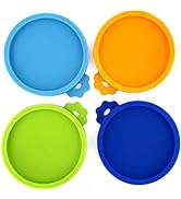 COMTIM 4 Pack Cat Food Can Lids, Silicone Small Pet Food Can Lids Covers for 3 oz Cat Food Cans