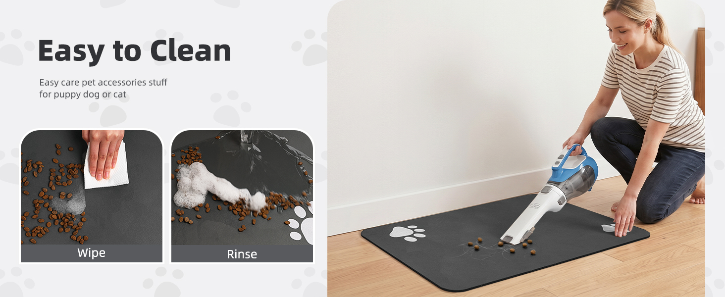 Pet Feeding Mat-Absorbent Dog Mat for Food and Water Bowl-No Stains Easy Clean Dog Food Mat