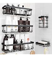 YASONIC Shower Caddy Adhesive, 5 Pack Rustproof Bathroom Shower Organizer, No Drill Shower Shelve...