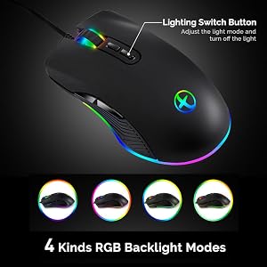 rgb wired mouse for games