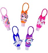 VHOPMORE 5Pcs Travel Size Kids Empty Hand Sanitizer Bottles with Keychain Holder Detachable Silic...