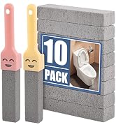Navona 10 Pack Pumice Stone Scouring Sticks with 2 Universal Handles, Grey Pumice Stone Cleaner f...