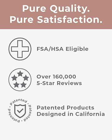 pure quality, pure satisfaction, product winners, designed in california, loved by customers, press
