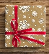 ZINTBIAL Santa Claus Reversible Christmas Wrapping Paper - Holiday Gift Wrap with Snowflake on Ba...