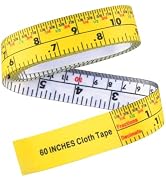 WIN TAPE Cloth Tape Measure, All Purpose 60 Inch Double Sided Fractional Inch and Decimal Enginee...