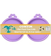 Comtim Cat Food Can Covers Lids for 5.5 oz Cans, 2 Pack Silicone Cat Food Can Lids for 5.5 oz 5.3...