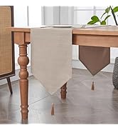 BALCONY & FALCON Linen Style Table Runner Waterproof Washable Table Runners for Kitchen Coffee Dr...